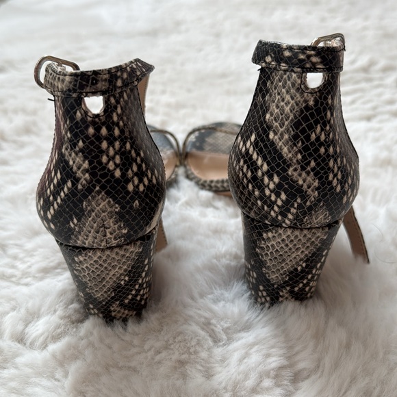 Snake Print Block Heels - Picture 4 of 5